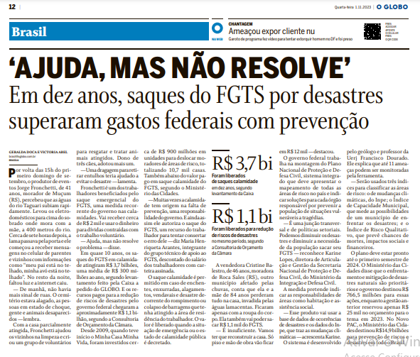 ‘AJUDA, MAS NÃO RESOLVE’: Em dez anos, saques do FGTS por desastres superaram gastos federais com prevenção