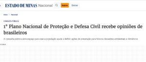 1° Plano Nacional de Proteção e Defesa Civil recebe opiniões de brasileiros